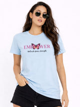Women Printed Empower Cotton T-Shirt | Regular Fit