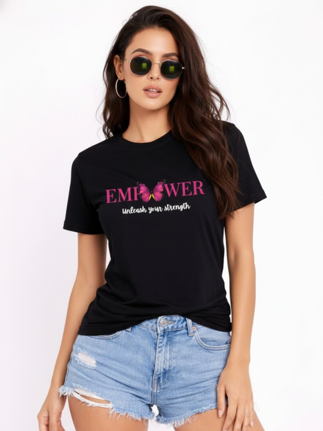 Women Printed Empower Cotton T-Shirt | Regular Fit