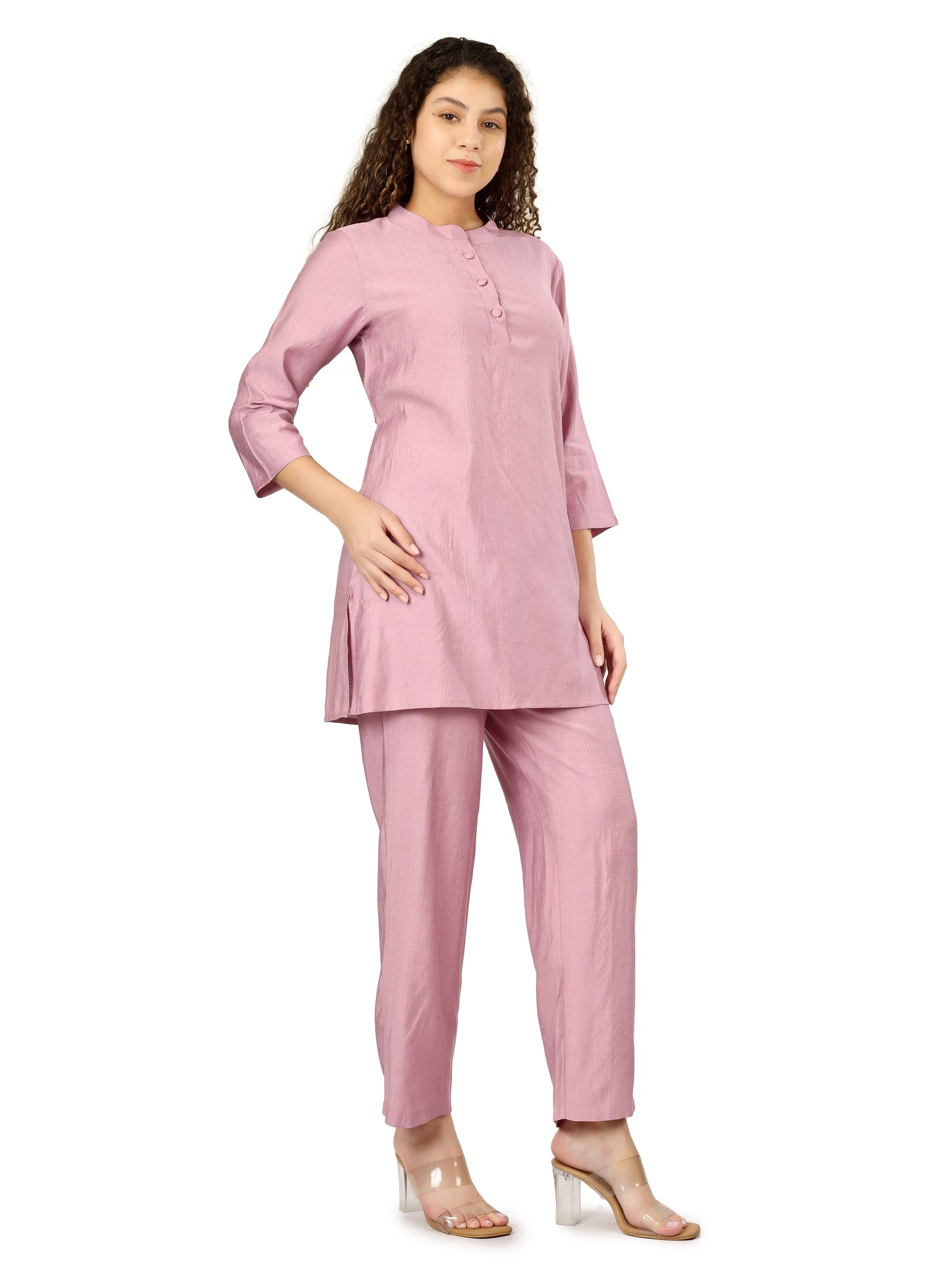 Pink Vertican Kurta Set