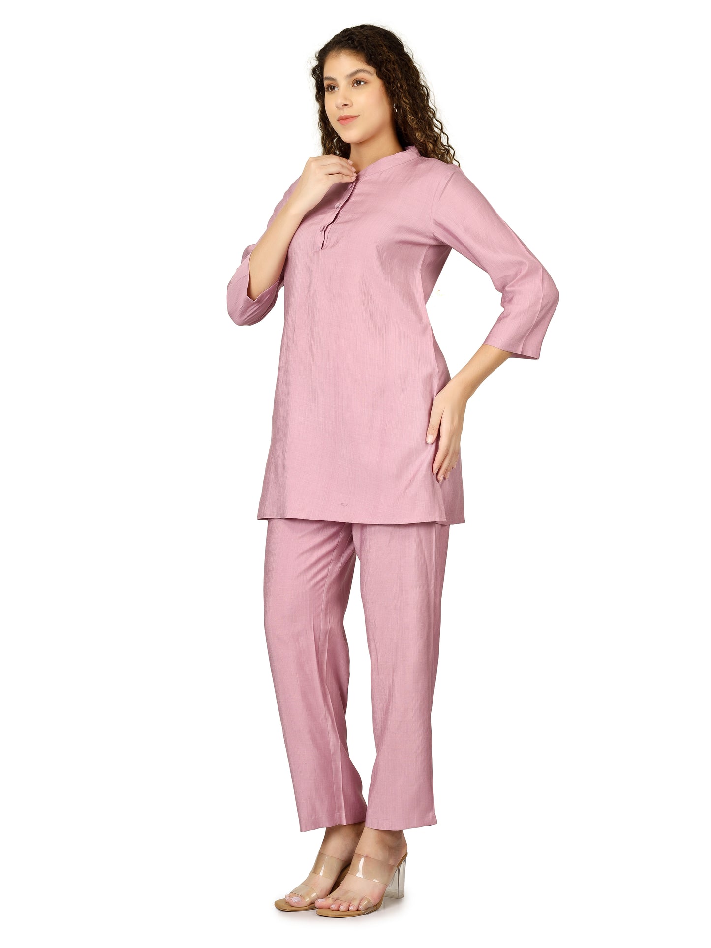 Pink Vertican Kurta Set