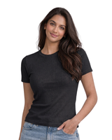 Women Ribbed Half Sleeve Top